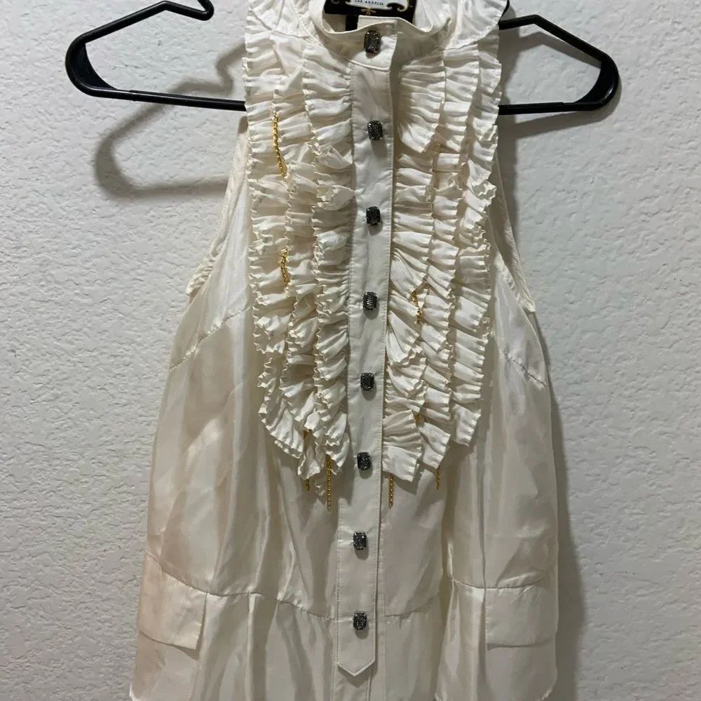 Meghan Los Angeles Sleeveless waffle Top Excellent 100% Silk by Meghan fabulous